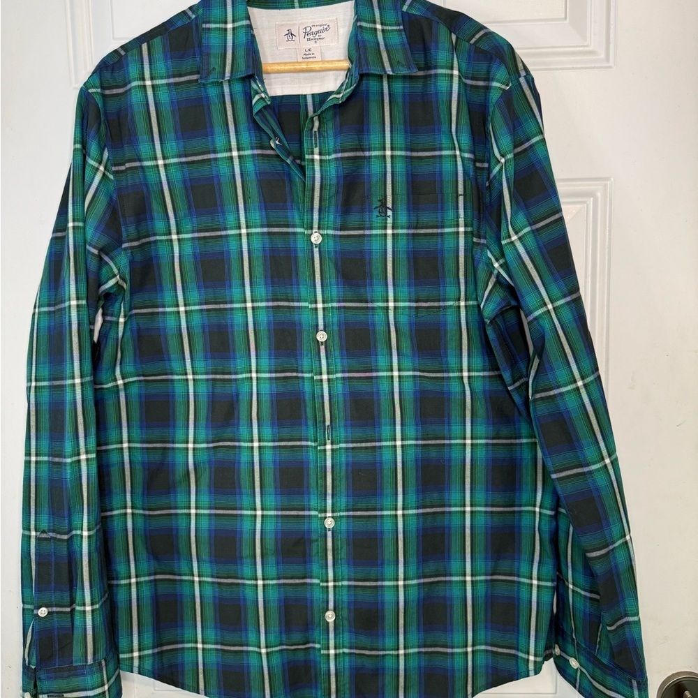 Nautica Men's Blue Plaid Shirt
